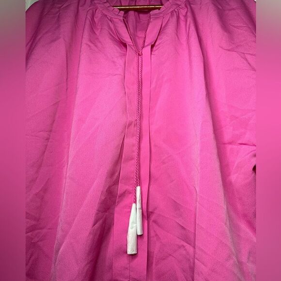 C. Wonder Flutter Sleeve Scarf Top with Tassels Vibrant Pink Size Medium - Picture 4 of 8